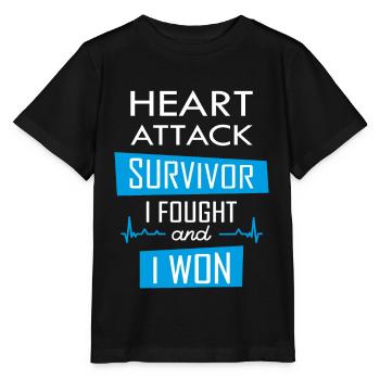 Heart attack survivor, I fought and I won - Stanley/Stella MINI CREATOR Kids’ T-Shirt - black - Front - Mikhail (115cm)