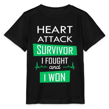 Heart attack survivor, I fought and I won - Stanley/Stella MINI CREATOR Kids’ T-Shirt - black - Front - Mikhail (115cm)