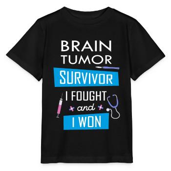 Brain Tumor survivor, I fought and I won - Stanley/Stella MINI CREATOR Kids’ T-Shirt - black - Front - Mikhail (115cm)