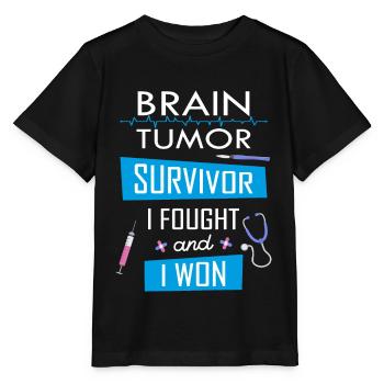 Brain Tumor survivor, I fought and I won - Stanley/Stella MINI CREATOR Kids’ T-Shirt - black - Front - Mikhail (115cm)