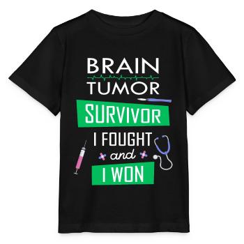 Brain Tumor survivor, I fought and I won - Stanley/Stella MINI CREATOR Kids’ T-Shirt - black - Front - Mikhail (115cm)