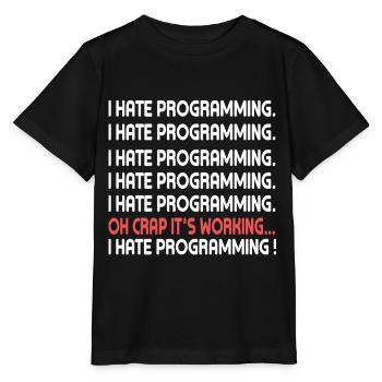PC Programming Coding Program Internet Computer - Stanley/Stella MINI CREATOR Kids’ T-Shirt - black - Front - Mikhail (115cm)