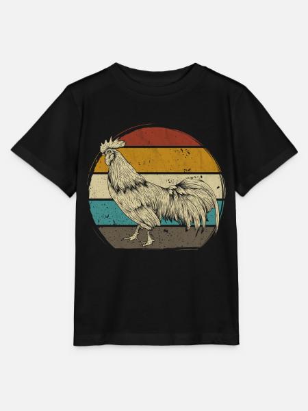 Hahn retro - Stanley/Stella Kinder T-Shirt MINI CREATOR - Schwarz