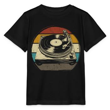 vinyl vinyl music turntable retro - Stanley/Stella MINI CREATOR Kids’ T-Shirt - black - Front - Mikhail (115cm)