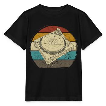 vinyl vinyl music turntable retro - Stanley/Stella MINI CREATOR Kids’ T-Shirt - black - Front - Mikhail (115cm)