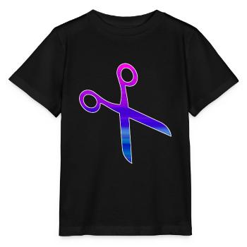 Friseur Schere - Stanley/Stella Kinder T-Shirt MINI CREATOR  - Schwarz - Vorne - Mikhail (115cm)