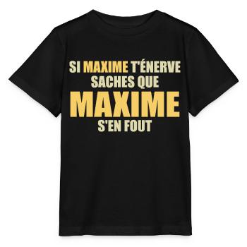 Wenn Maxime dich nervt, sei dir bewusst, dass Maxime sich einen Dreck darum schert - Stanley/Stella Kinder T-Shirt MINI CREATOR  - Schwarz - Vorne - Mikhail (115cm)