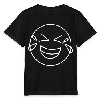 Emoji Sketch Larmes Rire Blanc - T-shirt bio MINI CREATOR Stanley/Stella Enfant - noir - Devant - Mikhail (115cm)