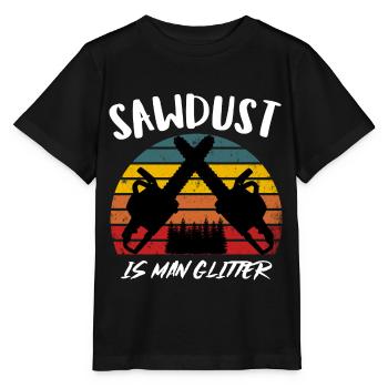 Lumberjack, Sawdust is man glitter, Funny chainsaw - Stanley/Stella MINI CREATOR Kids’ T-Shirt - black - Front - Mikhail (115cm)