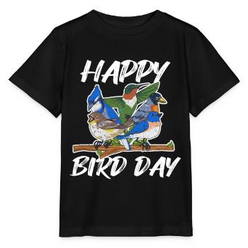 Ornithology pun for an ornithologist - Stanley/Stella MINI CREATOR Kids’ T-Shirt - black - Front - Mikhail (115cm)