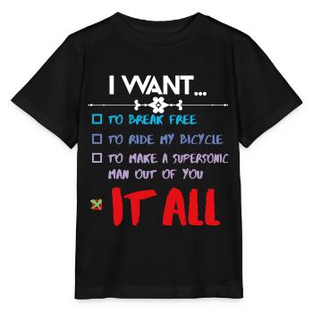 JE VEUX TOUT - T-shirt bio MINI CREATOR Stanley/Stella Enfant - noir - Devant - Mikhail (115cm)
