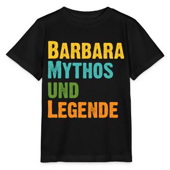 Mythos Barbara die Legende Vorname Barbara - Stanley/Stella Kinder T-Shirt MINI CREATOR  - Schwarz - Vorne - Mikhail (115cm)