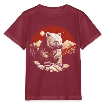 Grizzly - Stanley/Stella Kinder T-Shirt MINI CREATOR  - Burgunderrot - Vorne - Kain (125cm)