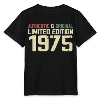 1975 Geburtstagsgeschenk 1975 Jahrgang 1975 Retro - Stanley/Stella Kinder T-Shirt MINI CREATOR  - Schwarz - Vorne - Mikhail (115cm)