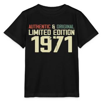 1971 Geburtstagsgeschenk 1971 Jahrgang 1971 Retro - Stanley/Stella Kinder T-Shirt MINI CREATOR  - Schwarz - Vorne - Mikhail (115cm)