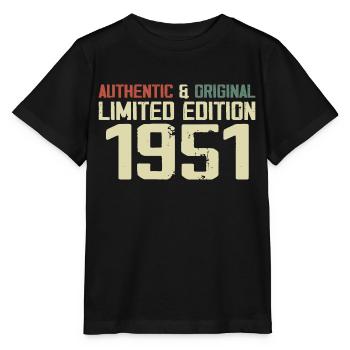 1951 Geburtstagsgeschenk 1951 Jahrgang 1951 Retro - Stanley/Stella Kinder T-Shirt MINI CREATOR  - Schwarz - Vorne - Mikhail (115cm)