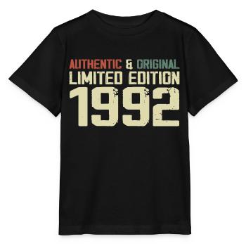 1992 Geburtstagsgeschenk 1992 Jahrgang 1992 Retro - Stanley/Stella Kinder T-Shirt MINI CREATOR  - Schwarz - Vorne - Mikhail (115cm)