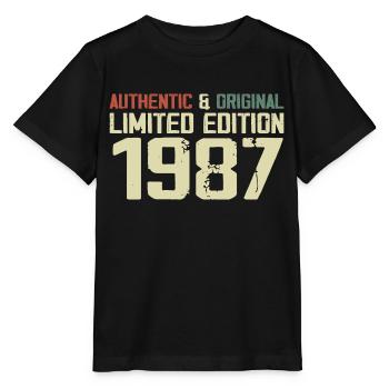 1987 Geburtstagsgeschenk 1987 Jahrgang 1987 Retro - Stanley/Stella Kinder T-Shirt MINI CREATOR  - Schwarz - Vorne - Mikhail (115cm)