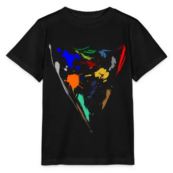Bunte Farbkleckse - Dreieck - Stanley/Stella Kinder T-Shirt MINI CREATOR  - Schwarz - Vorne - Mikhail (115cm)