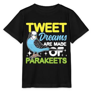 Tweet Dreams Are Made Of Parakeets - Stanley/Stella Kinder T-Shirt MINI CREATOR  - Schwarz - Vorne - Mikhail (115cm)