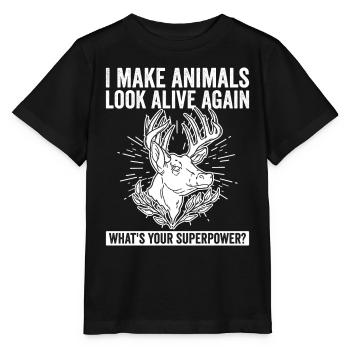Taxidermie Professional und Tiermontage - Stanley/Stella Kinder T-Shirt MINI CREATOR  - Schwarz - Vorne - Mikhail (115cm)