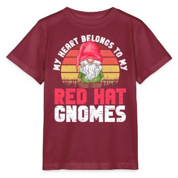 Gnome Gardening Anti Valentinstag Gartenzwerg - Stanley/Stella MINI CREATOR Kids’ T-Shirt - burgundy - Front - Kain (125cm)