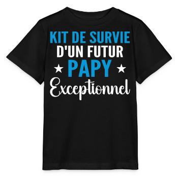 Personalisiertes Geschenk für den zukünftigen Opa Survival Kit - Stanley/Stella Kinder T-Shirt MINI CREATOR  - Schwarz - Vorne - Mikhail (115cm)