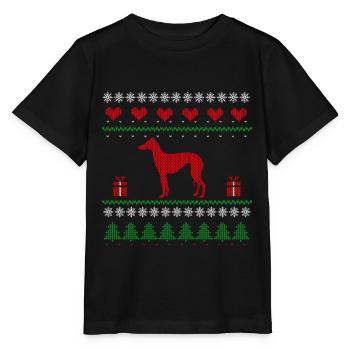 Cadeau de lévrier moche de lévriers de Noël - T-shirt bio MINI CREATOR Stanley/Stella Enfant - noir - Devant - Mikhail (115cm)