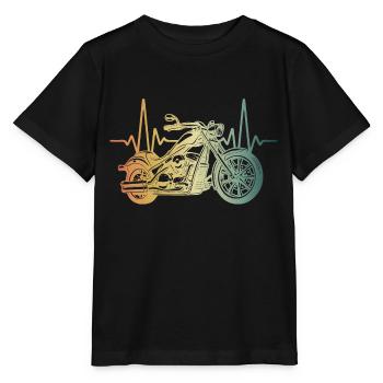 Heartbeat Motorcycle Chopper - T-shirt bio MINI CREATOR Stanley/Stella Enfant - noir - Devant - Mikhail (115cm)