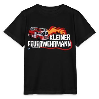 Kleiner Feuerwehrmann Kinder Feuerwehrauto Feuer - Stanley/Stella Kinder T-Shirt MINI CREATOR  - Schwarz - Vorne - Mikhail (115cm)