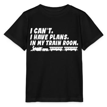 Ich kann nicht, ich habe Pläne in meinem Zugzimmer - Stanley/Stella Kinder T-Shirt MINI CREATOR  - Schwarz - Vorne - Mikhail (115cm)