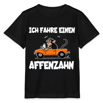 Ich fahre einen Affenzahn Lustiger Affe im Auto - Stanley/Stella Kinder T-Shirt MINI CREATOR  - Schwarz - Vorne - Mikhail (115cm)