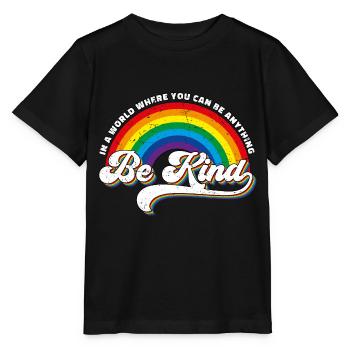 Soyez gentil LGBT Arc-en-ciel - T-shirt bio MINI CREATOR Stanley/Stella Enfant - noir - Devant - Mikhail (115cm)