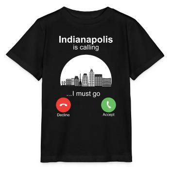 Indianapolis is Calling - Stanley/Stella Kinder T-Shirt MINI CREATOR  - Schwarz - Vorne - Mikhail (115cm)