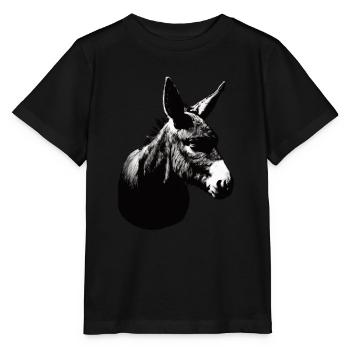 Impression au pochoir Artful d’âne - T-shirt bio MINI CREATOR Stanley/Stella Enfant - noir - Devant - Mikhail (115cm)