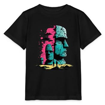 Rapa Nui Moai Kopf Statue Osterinsel - Stanley/Stella Kinder T-Shirt MINI CREATOR  - Schwarz - Vorne - Mikhail (115cm)