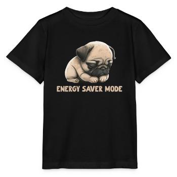 Sleeping Pug Energy Saver Mode - Stanley/Stella MINI CREATOR Kids’ T-Shirt - black - Front - Mikhail (115cm)
