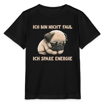 Je ne suis pas paresseux - j’économise de l’énergie - T-shirt bio MINI CREATOR Stanley/Stella Enfant - noir - Devant - Mikhail (115cm)