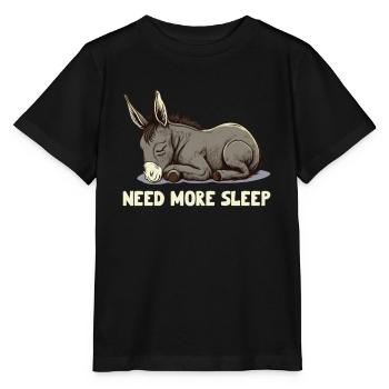 Besoin de plus de sommeil Âne endormi - T-shirt bio MINI CREATOR Stanley/Stella Enfant - noir - Devant - Mikhail (115cm)