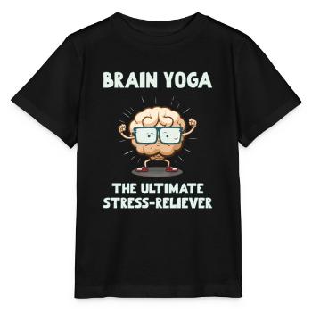 Yoga cérébral Le soulagement ultime du stress - T-shirt bio MINI CREATOR Stanley/Stella Enfant - noir - Devant - Mikhail (115cm)