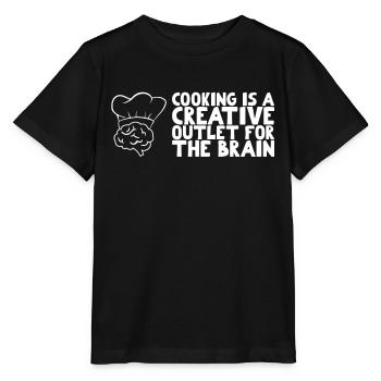 Cooking is a creative outlet for the brain - Stanley/Stella MINI CREATOR Kids’ T-Shirt - black - Front - Mikhail (115cm)