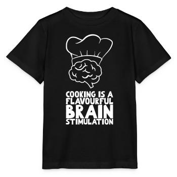 Cooking is a flavourful brain stimulation - Stanley/Stella MINI CREATOR Kids’ T-Shirt - black - Front - Mikhail (115cm)