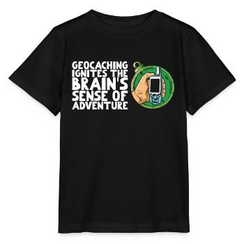 Le géocaching réveille la soif d’aventure du cerveau - T-shirt bio MINI CREATOR Stanley/Stella Enfant - noir - Devant - Mikhail (115cm)