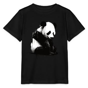 Panda-bär-schablone - Stanley/Stella Kinder T-Shirt MINI CREATOR  - Schwarz - Vorne - Mikhail (115cm)