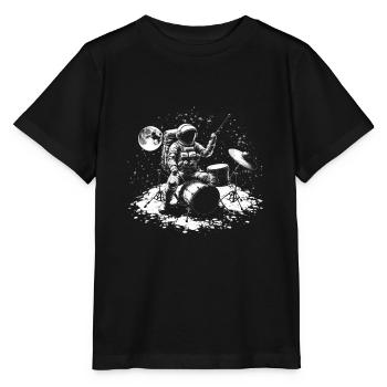 Astronaut plays his drums - Stanley/Stella MINI CREATOR Kids’ T-Shirt - black - Front - Mikhail (115cm)
