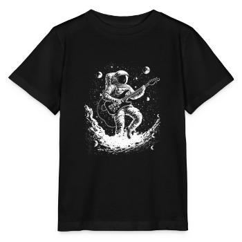 Astronaut Guitar Player - Stanley/Stella Kinder T-Shirt MINI CREATOR  - Schwarz - Vorne - Mikhail (115cm)