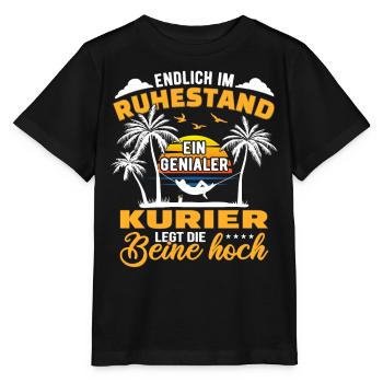 Ruhestand Lustig für Kurier Rentner Abschied Rente - Stanley/Stella Kinder T-Shirt MINI CREATOR  - Schwarz - Vorne - Mikhail (115cm)