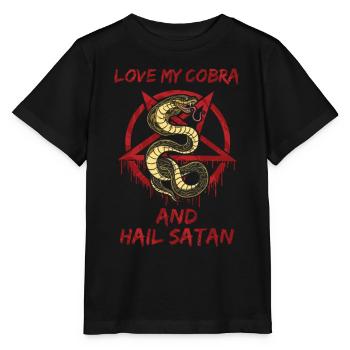 Aime mon Cobra et je vous salue Satan - T-shirt bio MINI CREATOR Stanley/Stella Enfant - noir - Devant - Mikhail (115cm)