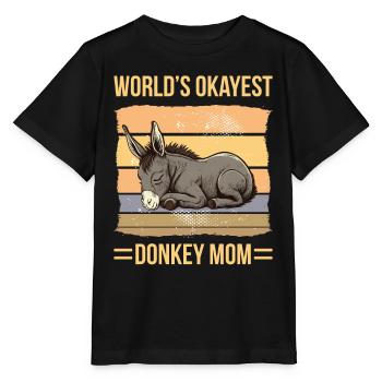 World Okayest Donkey Mom - T-shirt bio MINI CREATOR Stanley/Stella Enfant - noir - Devant - Mikhail (115cm)