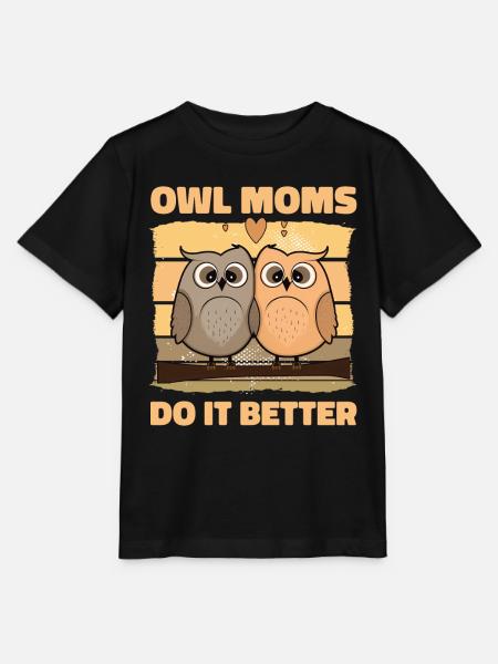 Owl Moms do it better - Stanley/Stella Kinder T-Shirt MINI CREATOR  - Schwarz